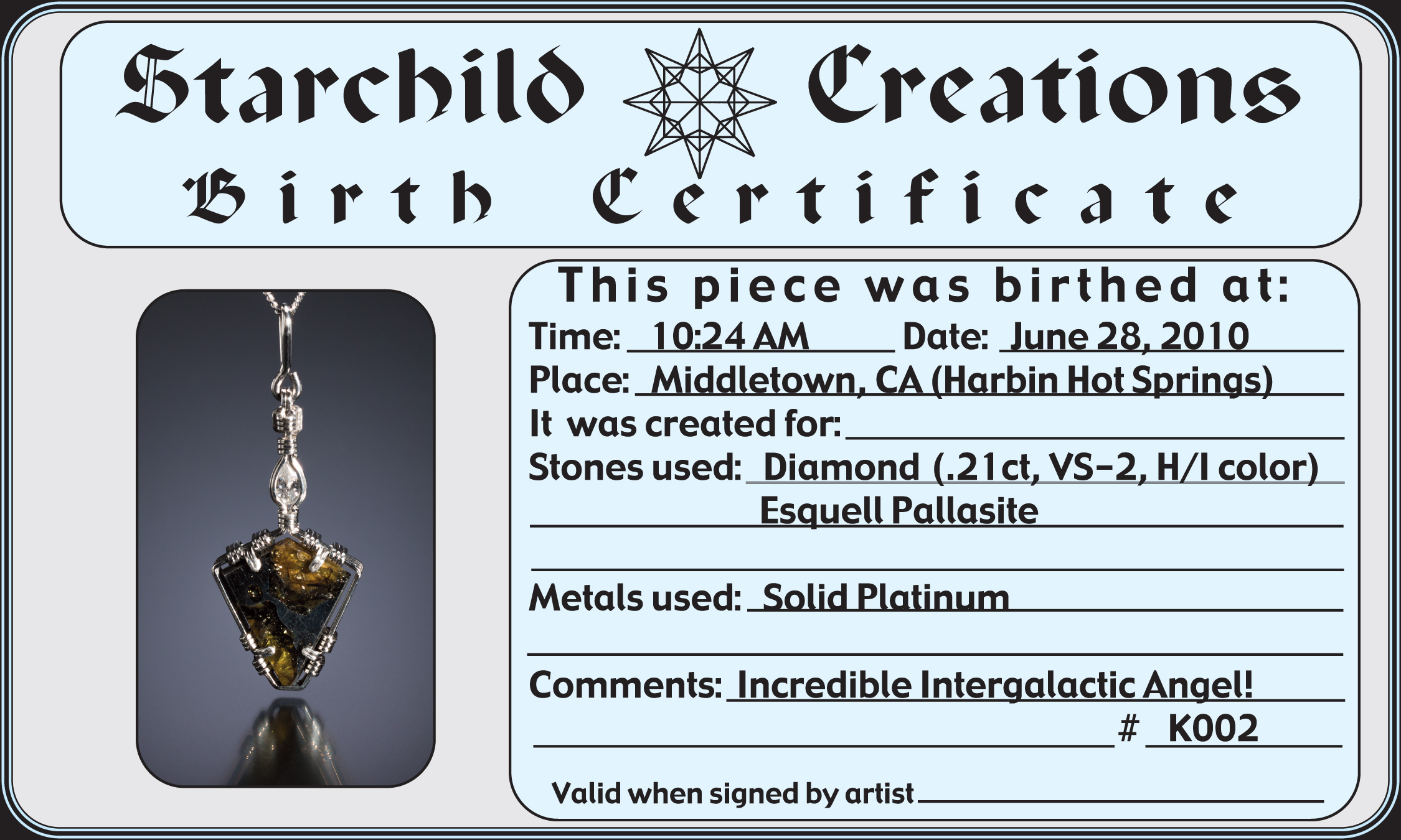 large certificate photo