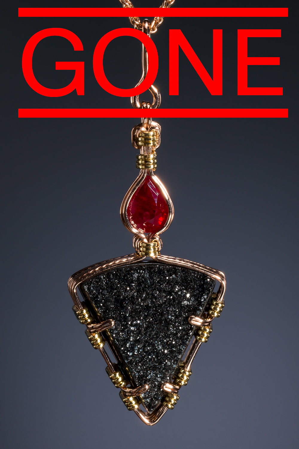 Black Druzy Angel small photo