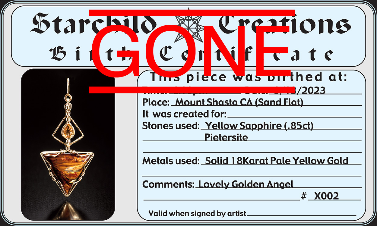 Golden Angel small certificate photo