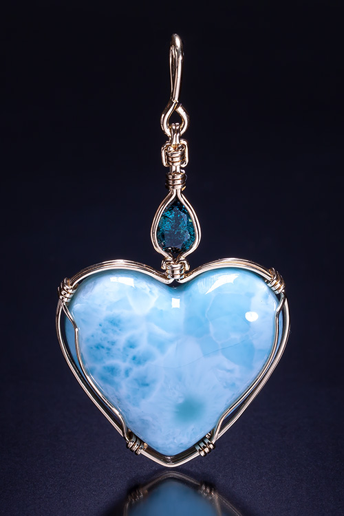 Light Blue Heart Flame Small Jewelry Photo