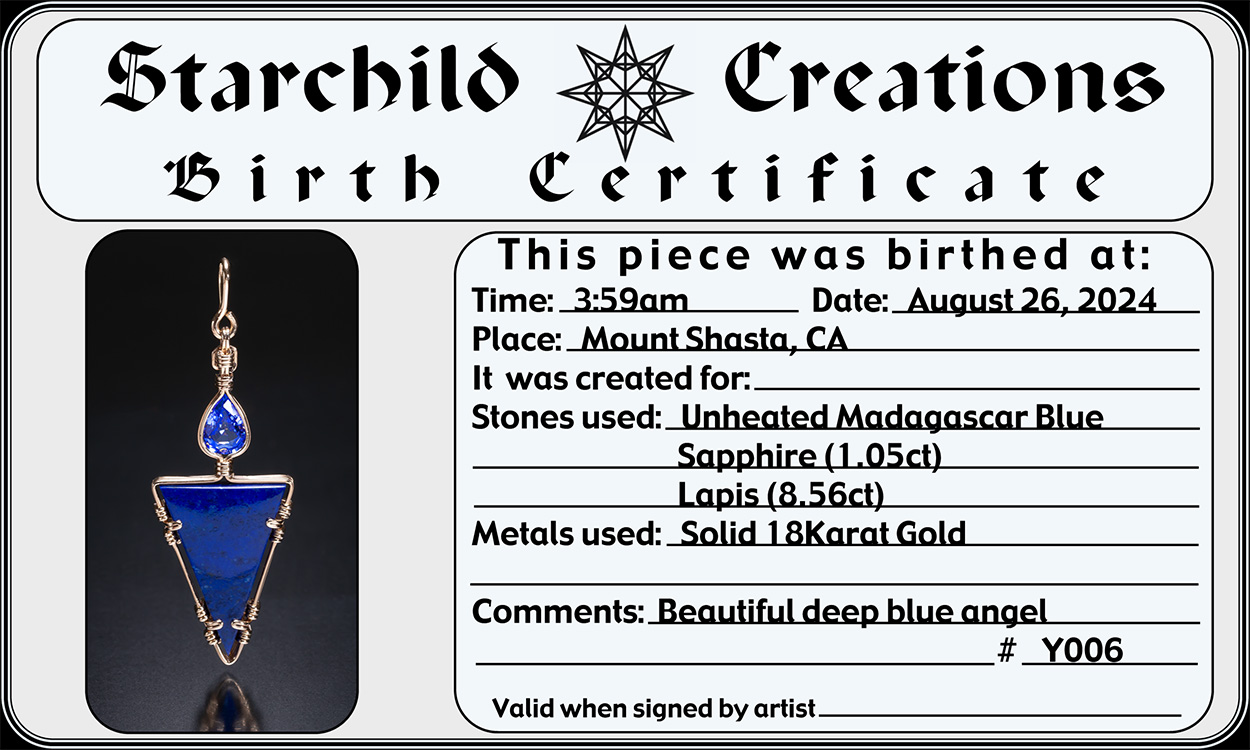 Blue Angel small certificate photo