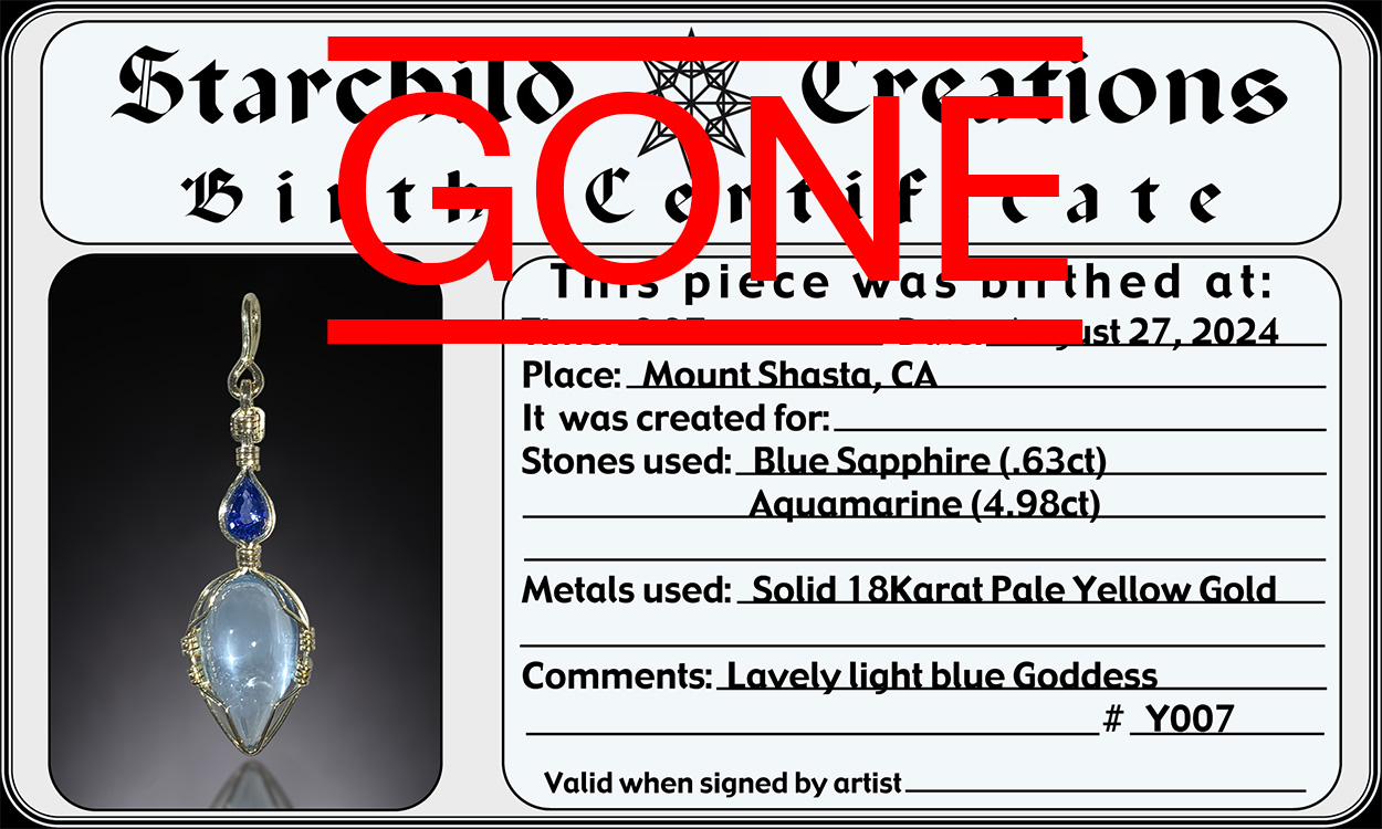 Light Blue Goddess small certificate photo