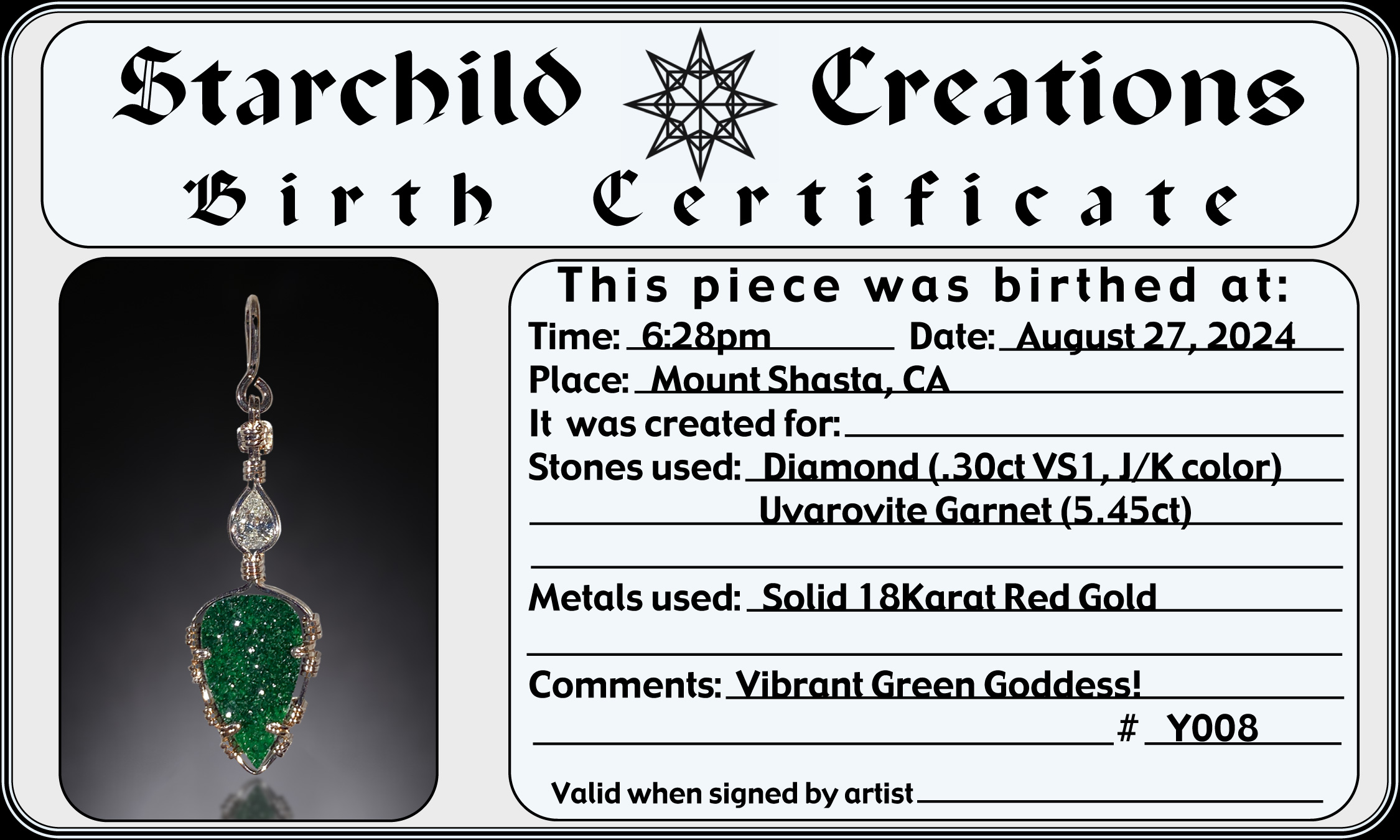 large certificate photo