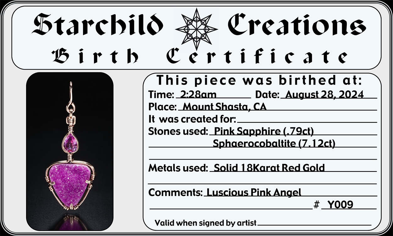 Pink Angel small certificate photo
