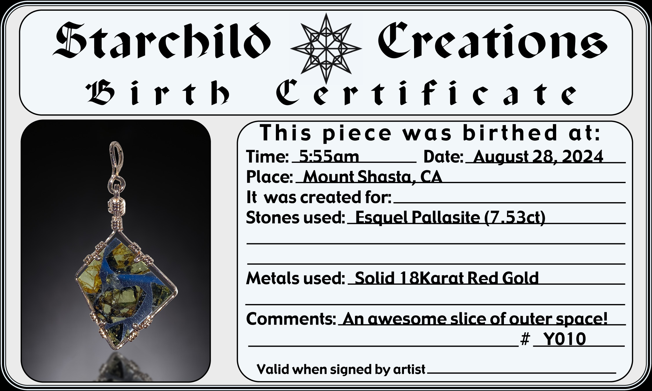 large certificate photo