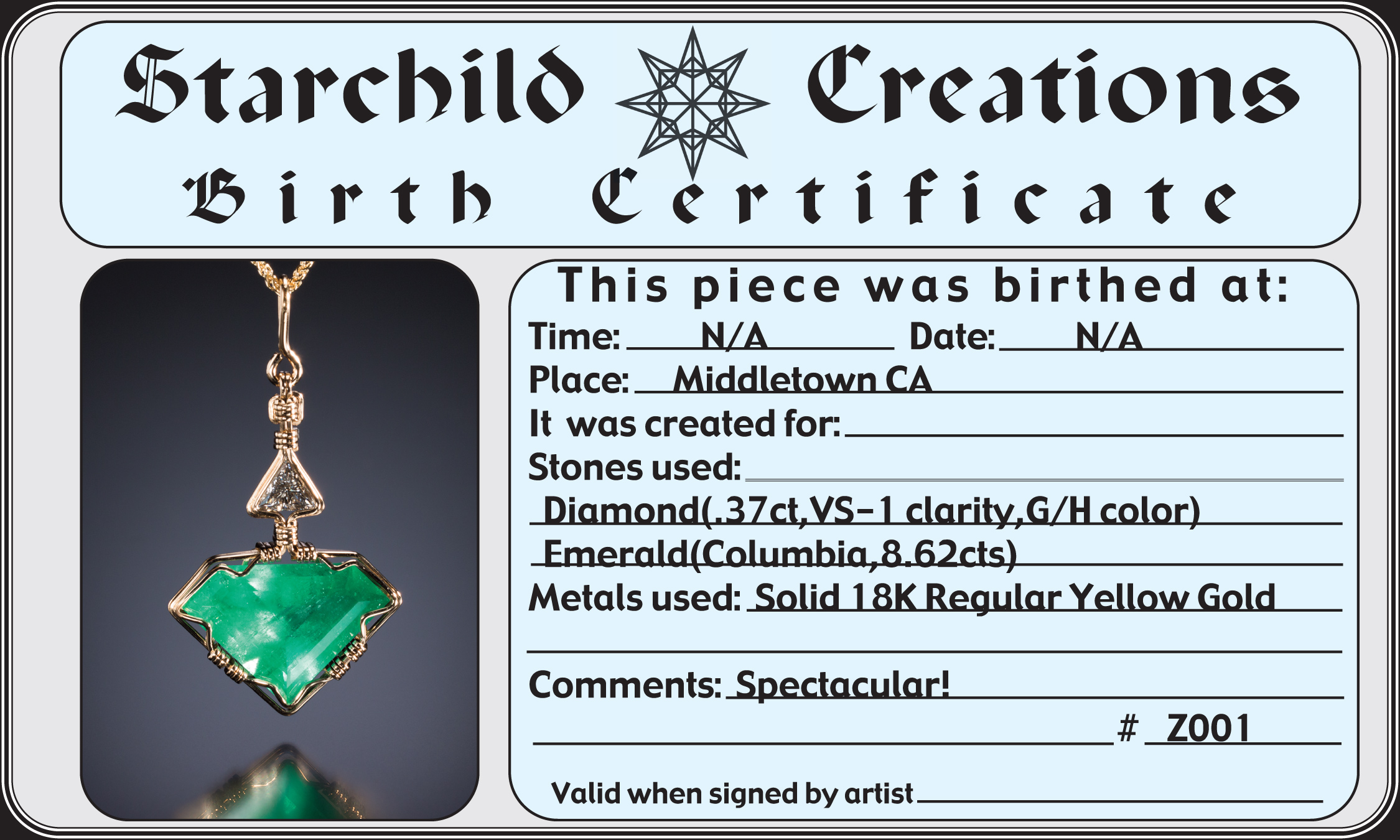 large certificate photo